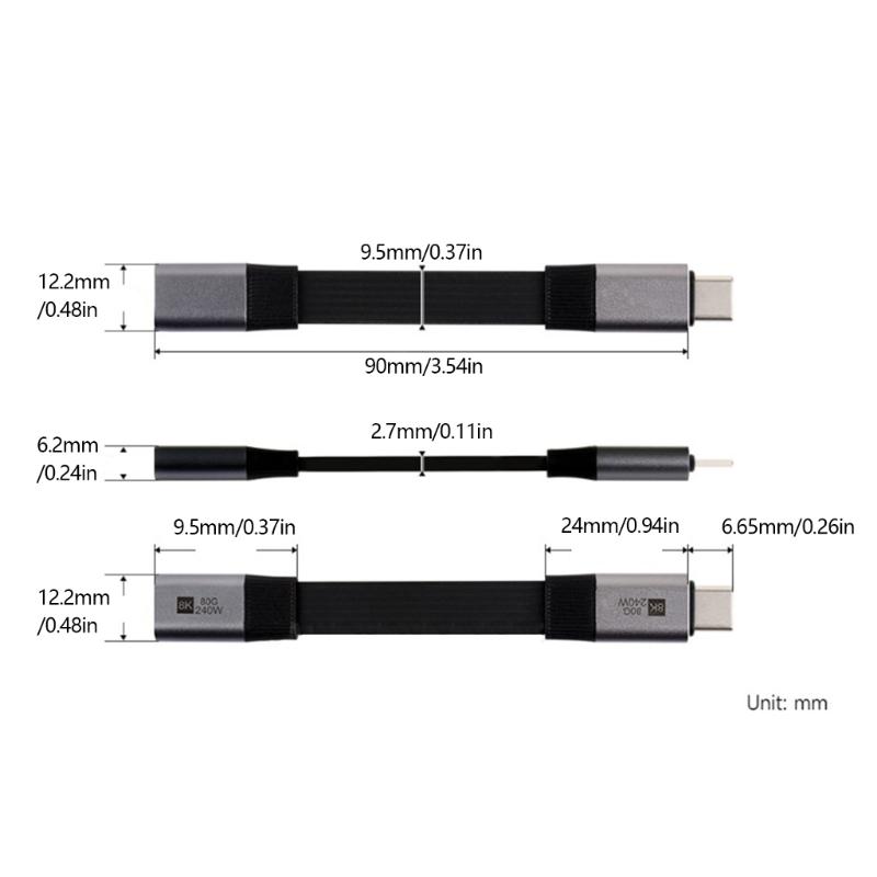 Удлинительный кабель USB4 V2.0 Type C со скоростью 80 Гбит/с, поддержкой видео 8K и 4 совместимостью