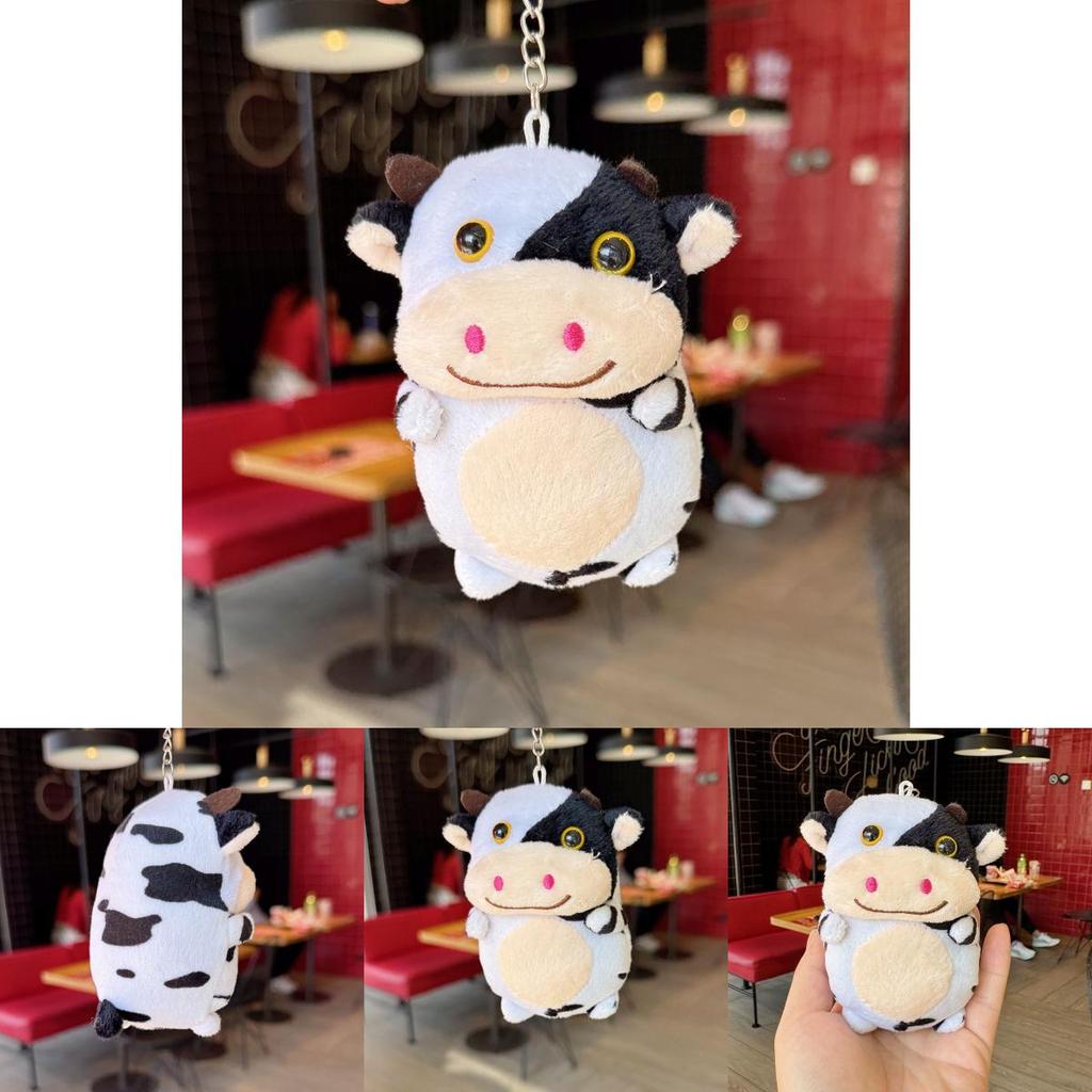 Plush Cow Keychain Cute Animal Pendant For Bags And Gift Giving