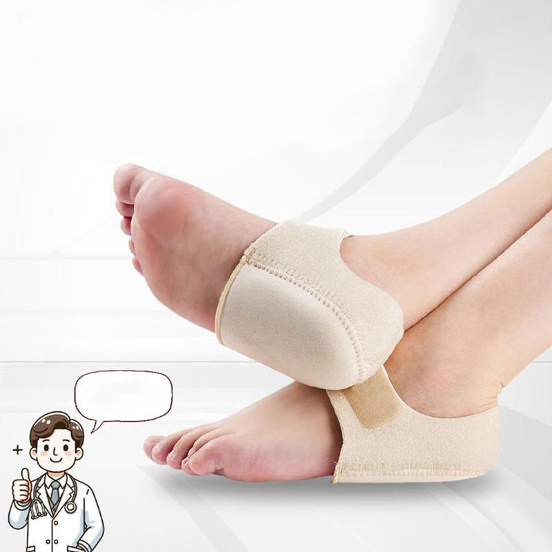 1 Pair Of Heel Protection Sleeves Shock-absorbing Pressure Height Increasing Pad Silicone Anti Slip Half Pad