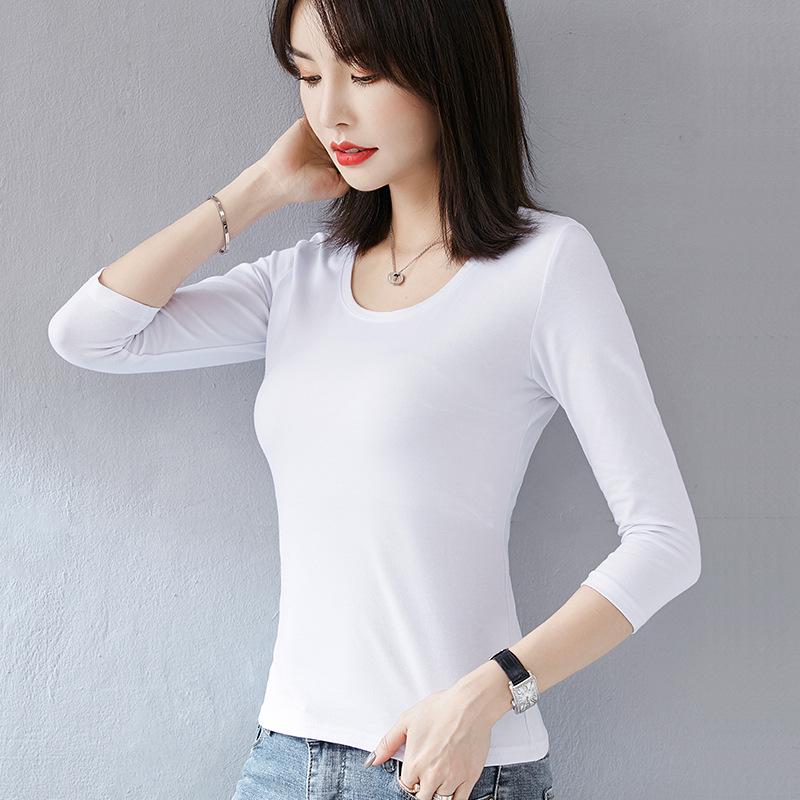 Женская приталенная футболка для похудения: Круглый вырез, V-образный вырез или воротник-стойка; Короткие или рукава три четверти; Базовый топ с полувысоким воротником.