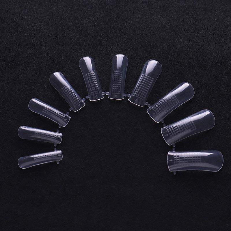 20/100 Pcs Transparent Nail Art Quick Building Poly Gel Nail Extension Mold Forms Manicure Tool