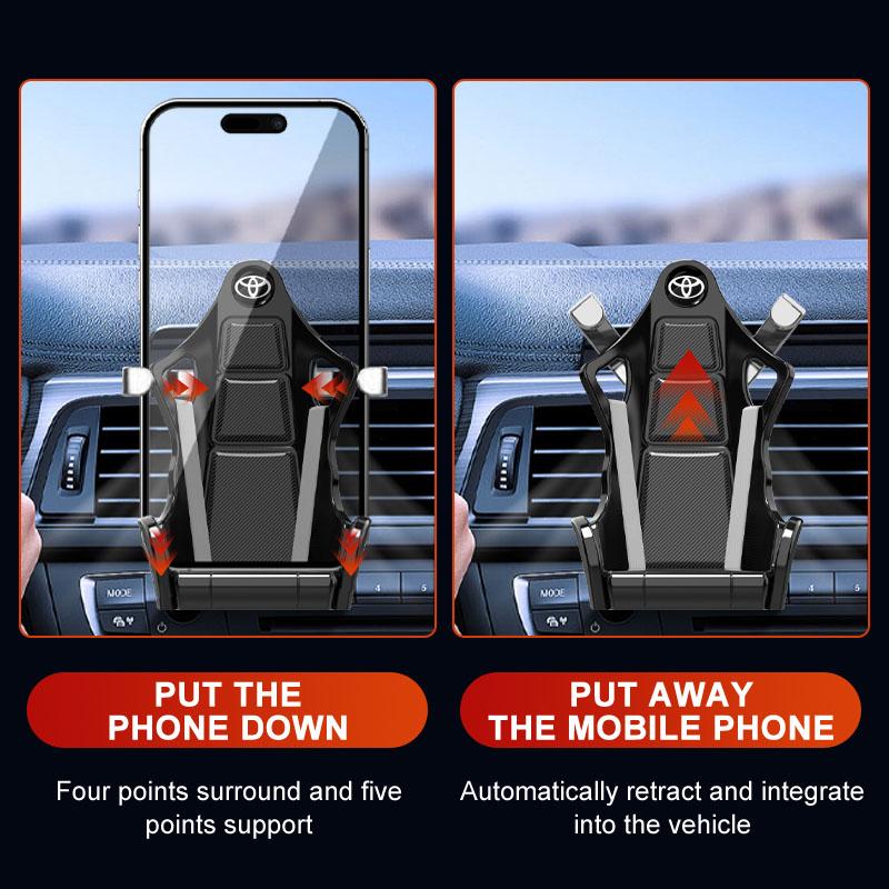Car Phone Holder Racing Seat Design Mount Stand Suction Cup Smartphone Mobile for Toyota Corolla Prius Yaris Hilux CHR Camry Auris Camry Prius Prado