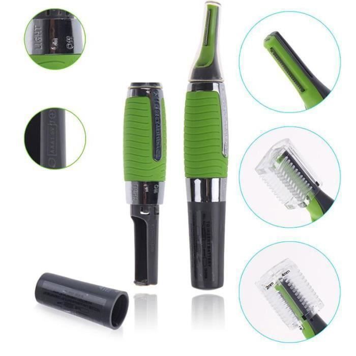 Rasoir Electrique Homme Mixte - Micro Touch - Tondeuse nez et oreille - Fonctionnement sans fil - Vert