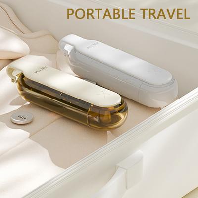 2 в 1 Приспособление для приема и извлечения таблеток с контейнером для лекарств, таблетница, дорожный органайзер для витаминов, 4-секционный диспенсер для лекарств для путешествий