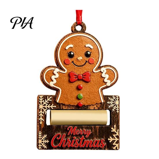Cash Gift Holder Christmas Wooden Money Ornament, Santa Reindeer Snowman Elf Holder, Xmas Tree Hanging Decoration