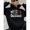 Women's Autumn/Winter Best-Seller Christmas Cartoon Letter Print Sweatshirt Set
