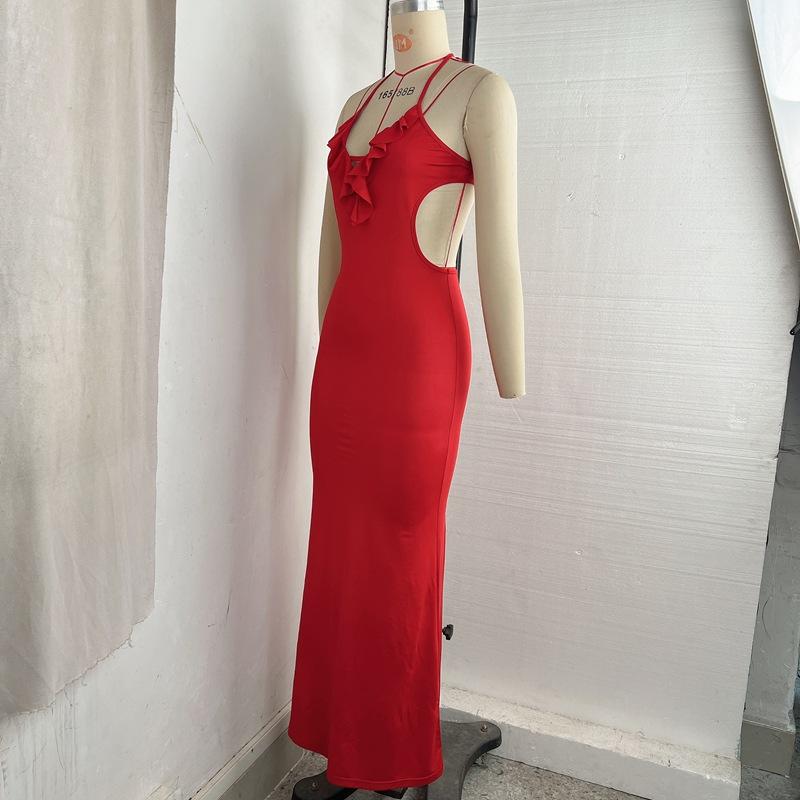 Платье макси без рукавов с открытой спиной, женское летнее облегающее элегантное сексуальное платье, женское платье для дня рождения, клуба, сарафан