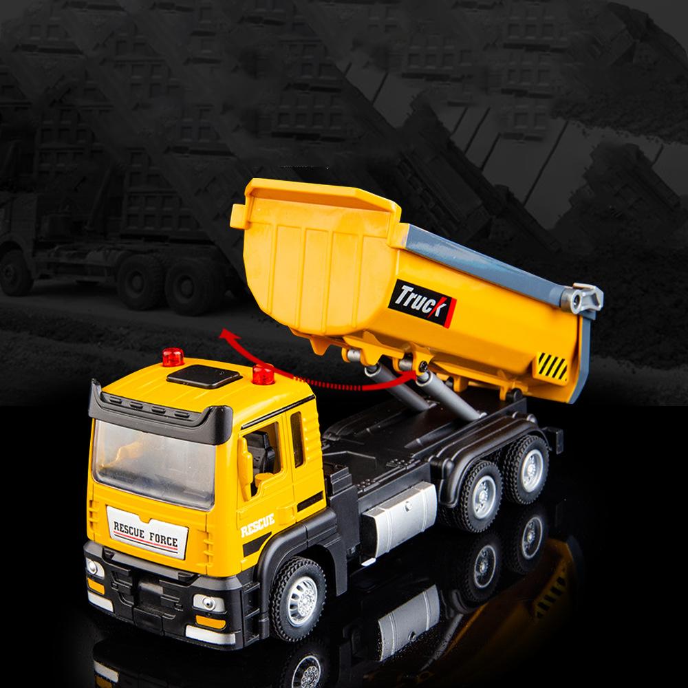 1:50-масштабная модель самосвала из качественного сплава с откатным механизмом, модель инженерного транспортера, имитация звука и света, игрушки для автомобилей