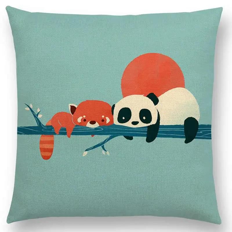 Последние мультяшные животные Милая акула Кошка Птица Жираф Пингвин Кит Белый медведь Бегемот Панда Чехол для подушки Автомобильный диван Наволочка