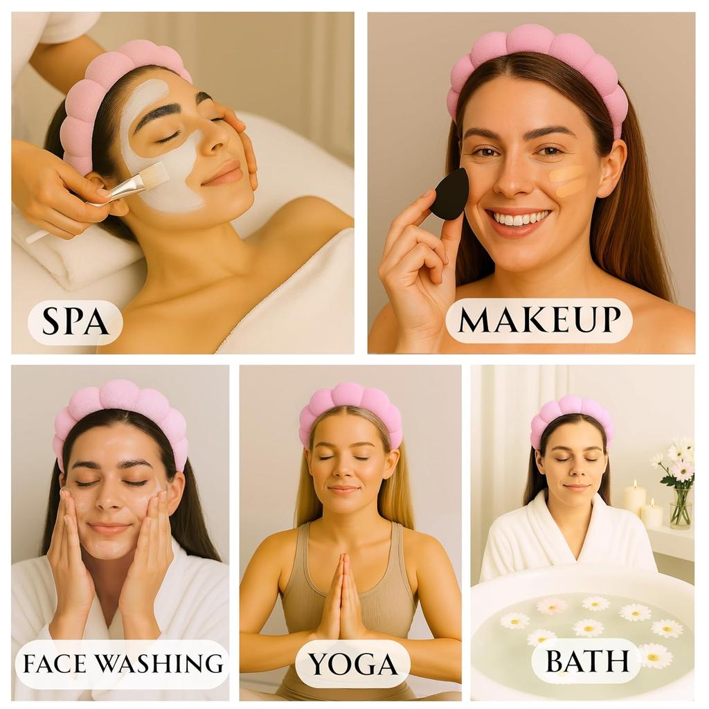 Набор из 9 предметов, Набор для очищения лица, набор кистей для SPA-маски для глубокого очищения лица, мягкая бархатная повязка на голову и набор заколок
