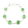 Natural Green Cat's Eye Gemstone 925 Sterling Silver Jewelry Handmade Bracelet RB-9-36