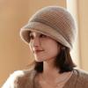 Rabbit Fur Hat Women's Winter Velvet Mother Hat Old Lady The Elderly Cold Warm Windproof Knitted Wool Basin Hat