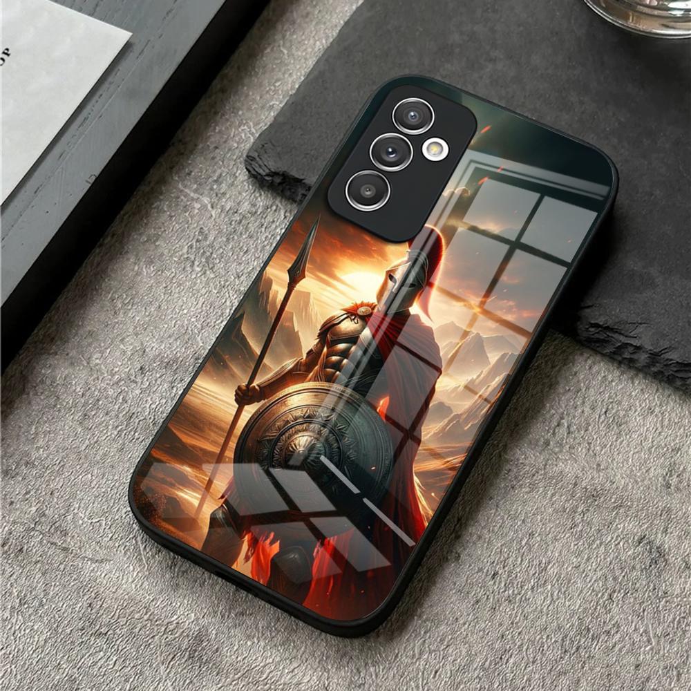 Чехол для телефона Samsung S25 Ultra S26 S23 S24 Plus S22 S20 S21 Fe A54 A34 A53 A16 Стеклянная крышка Flim 300 S-Spartans