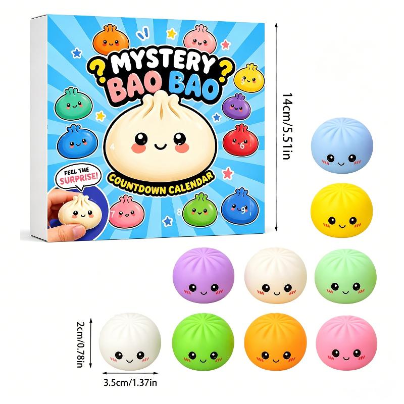 Fidget Mystery Baozi Countdown Calendar  Sensory Toy For Kids Teens Adults Party Table Decor Christmas Gift