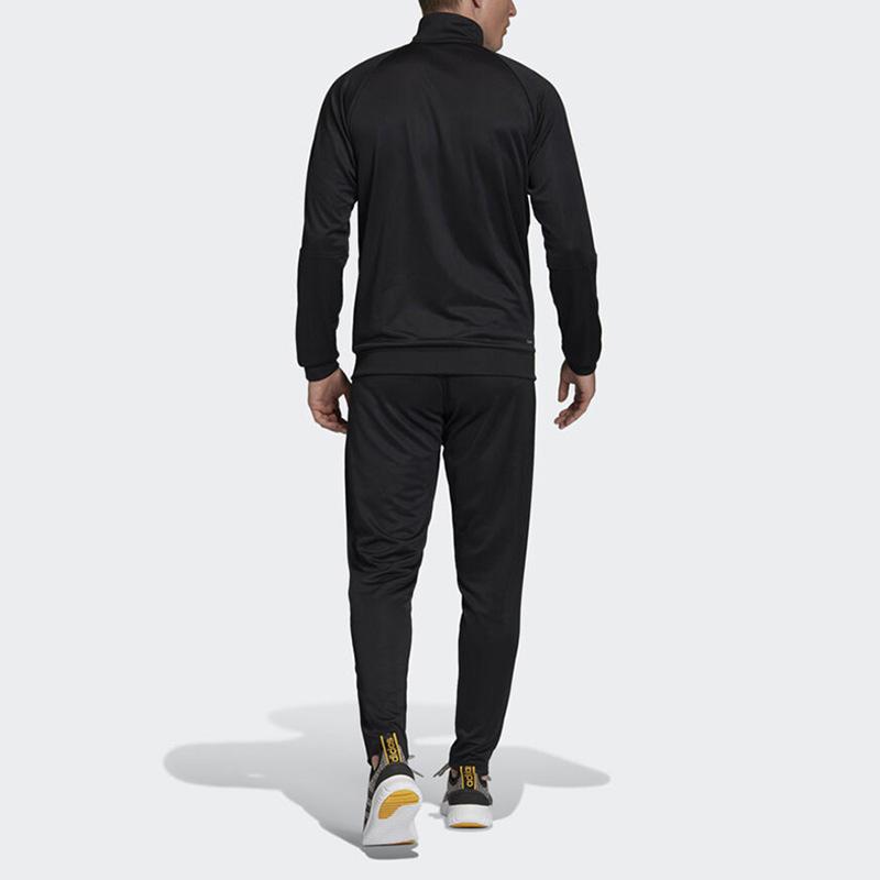 Adidas Классический полосатый спортивный костюм с воротником-стойкой, мужские спортивные костюмы, черный цвет FN5795