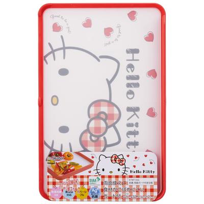 Разделочная доска для скейтера с бортиком 21 x Hello Kitty Красная Sanrio Можно мыть в посудомоечной машине Двусторонний бортик, Антибактериальная с ионами серебра (AG+), 32,5 см, Средняя, Сердце, Дизайн,