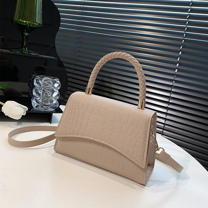 Retro Women Bag Western Style Shoulder Bag Handbag Korean Version Crocodile Pattern Small Square Bag Fashion And Simple Crossbody Bag