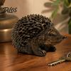 Декоративная фигурка животного из смолы, статуэтка ежа, декоративный элемент для хранения, водонепроницаемый ящик для реалистичного декора дома, сада, декора ландшафта для помещений и улицы