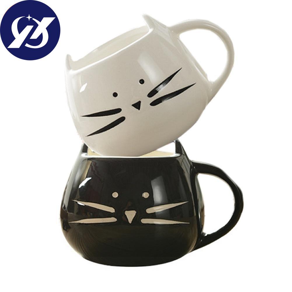 Керамическая кружка Lovely Cat Wte/черный кофе с молоком, 420 мл, чашка для пар, праздничный подарок FRE