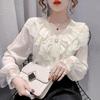 Women's 2023 Spring Fashion Chiffon Lace Long-Sleeve Top