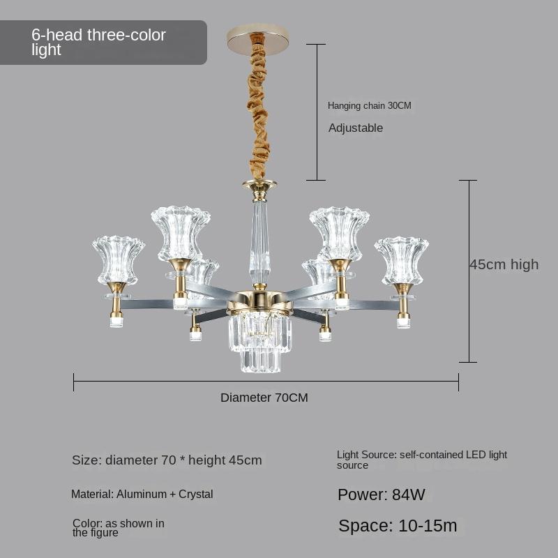 Люстра для гостиной, современный простой атмосферный светильник, роскошный умный хрустальный светильник