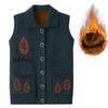 Middle-aged and Elderly Women's Winter Knitted Vest with Fleece and Thickening Temperament Elegant Elderly Clothes