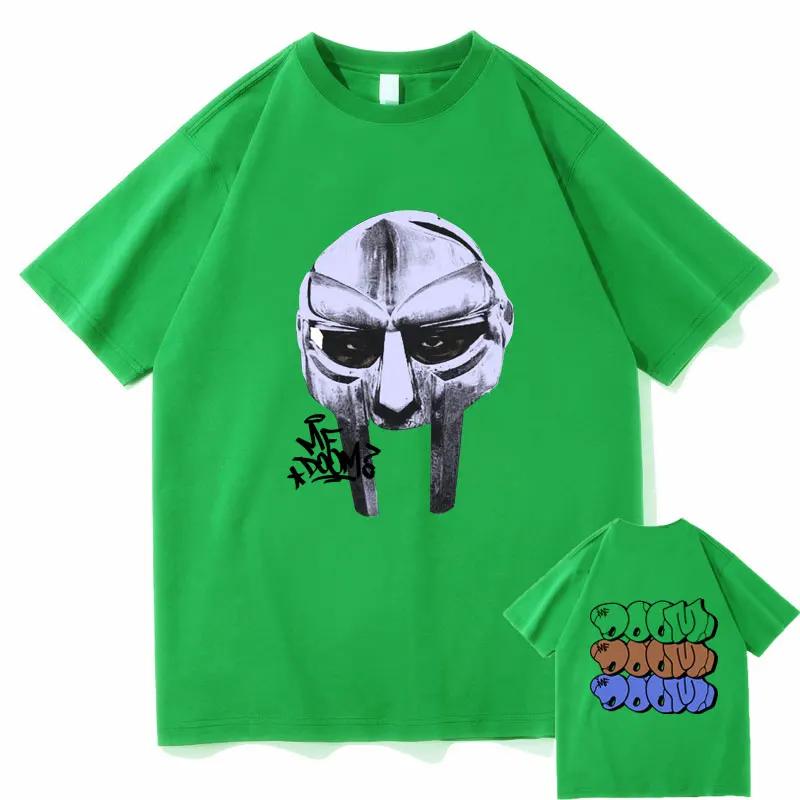 Хип-хоп футболка с графическим принтом Mf Doom Mask Madlib Madvillain Мужская Модный тренд Хип-хоп Мужские Винтажные Оверсайз Футболки