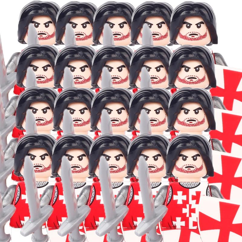 Военные Строительные Блоки Средневековые Фигурки Солдат Подарки Игрушки Оружие Щит Священная Римская Империя Сент-Лазарь Рыцарь Иерусалима Легион MOC