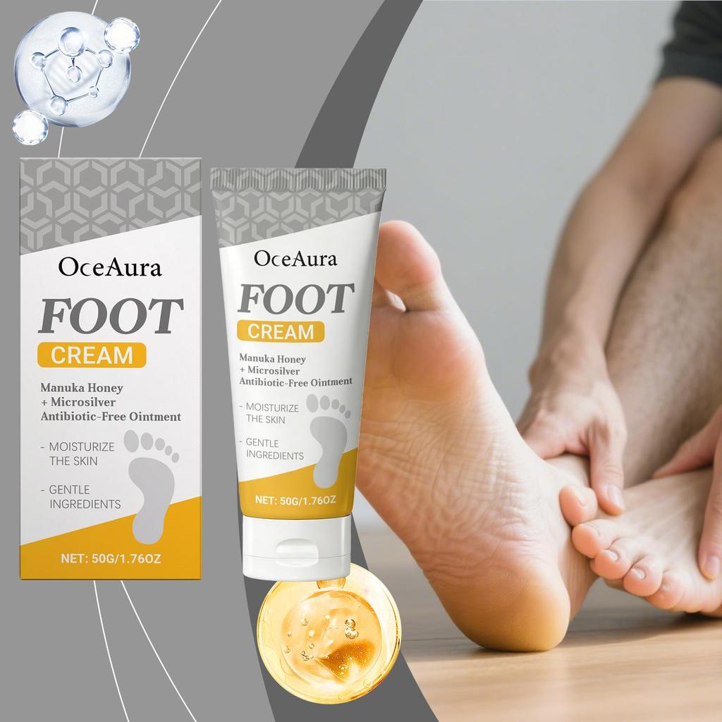 OceAura Moisturizing Hydrating Foot Cream - Enriched with Plant Extracts, Nourishes and Refreshes the Feet