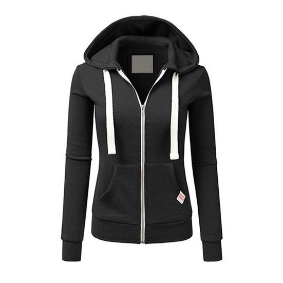 Осень-зима женская куртка на шнурке с капюшоном на молнии с длинными рукавами однотонная облегающая эластичная манжета кардиган с карманами спортивное пальто для фитнеса