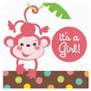 Its A Girl Paper Jungle Animals Disposable Napkins (Pack of 16)