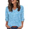 Women's Fashionable And Casual Floral V-neck Top