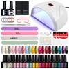 PHOENIXY 20 Colors Gel Nail Polish Set Pure Color Hybrid Varnish Kit With 36W UV LED Lamp Manicure Nail Art Tools Set For Beginner