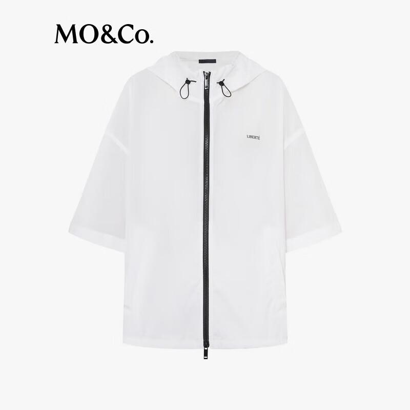 MO&Co. Women's UPF50+ Sun Protection Short Sleeve Hooded Jacket