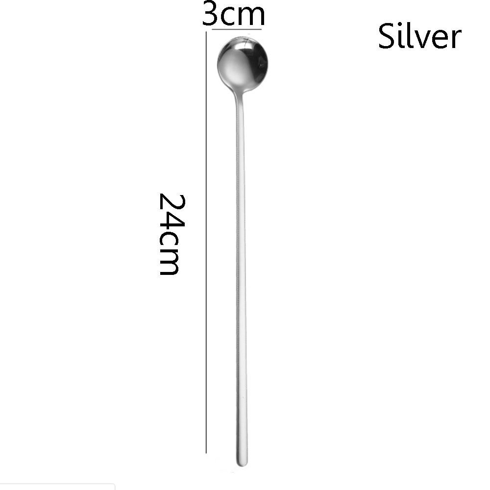 Eco-friendly Stainless Steel Kitchen Supplies Stir Spoon Tableware Ice Cream Spoons Coffee Scoop