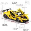 Новый 1:24 MCL P1 Butterfly Door Четырехколесный спортивный игрушечный автомобиль Миниатюрная модель литой под давлением супер спортивный автомобиль с инерционным механизмом Звук и свет Детский подарок