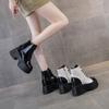 11cm Microfiber Women Mid Calf Motorcycle Booties Platform Wedge Super Thick Spring Autumn Winter Fashion Shoes