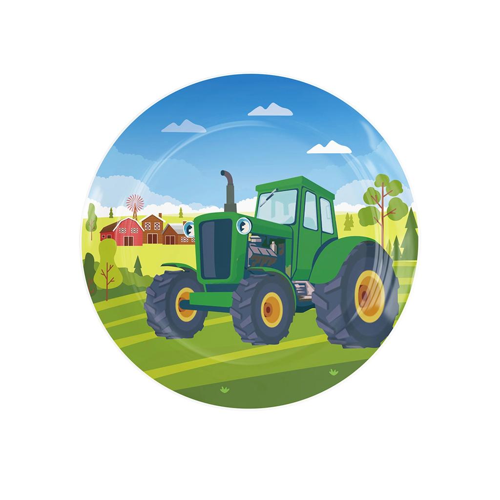 Набор для тематической вечеринки «Трактор» Посуда Скатерть Бумажные тарелки Бумажные стаканы Бумажные салфетки Принадлежности для украшения на день рождения Ранчо