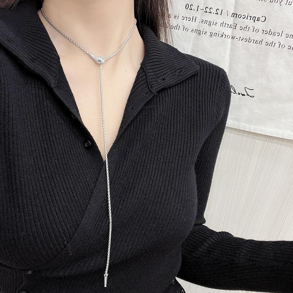 European-American Snake Bone Necklace: Luxurious, Niche Design, Versatile Fashion Accessory for Fall/Winter