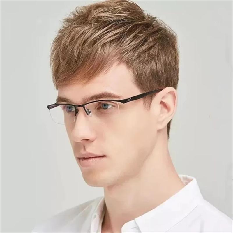 Очки для чтения для мужчин и женщин, анти-синий свет, высокое качество, полурамка с диоптриями, деловые офисные очки