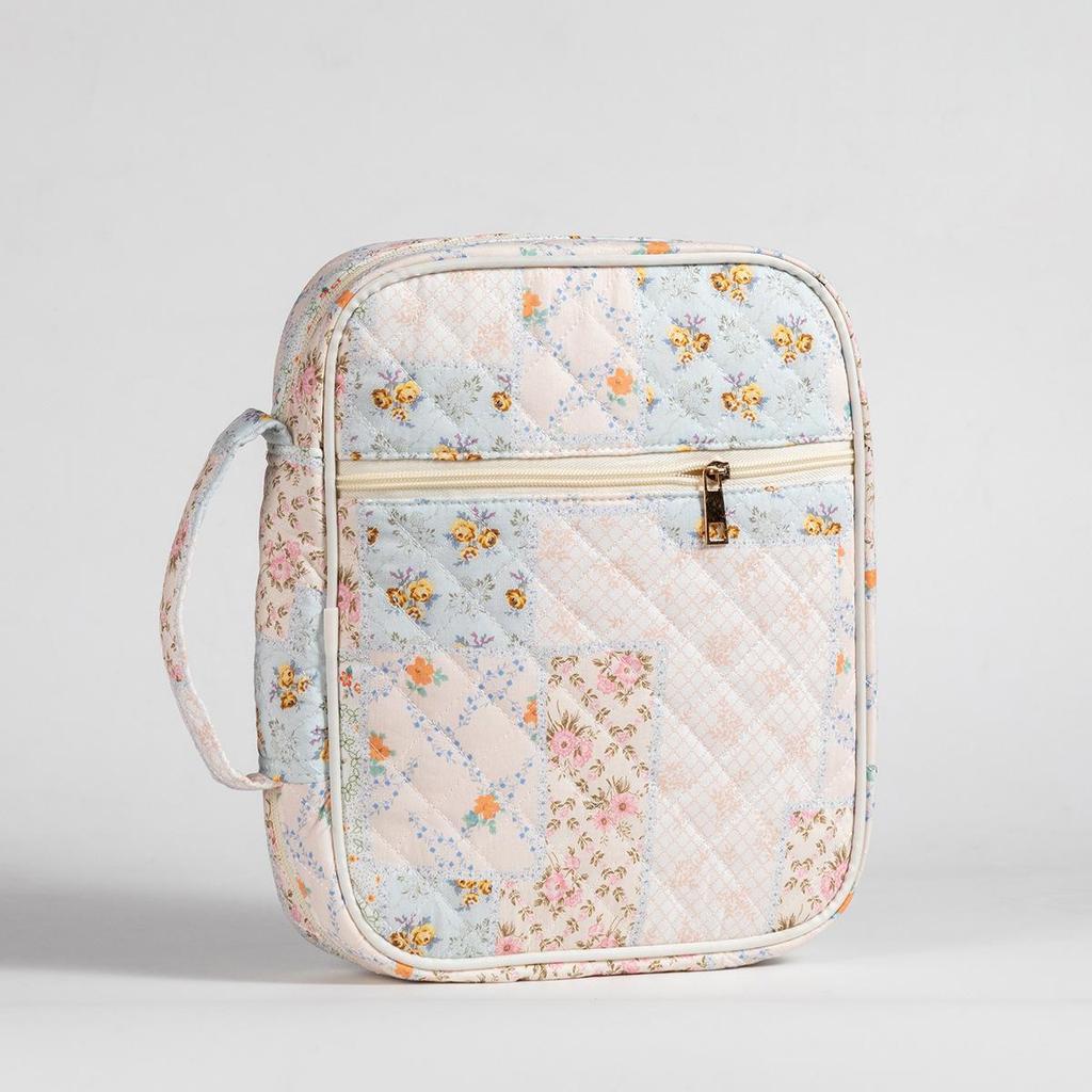 Portable Quilted Cotton Book Bag – Dustproof Cover for Travel & Prayer Books