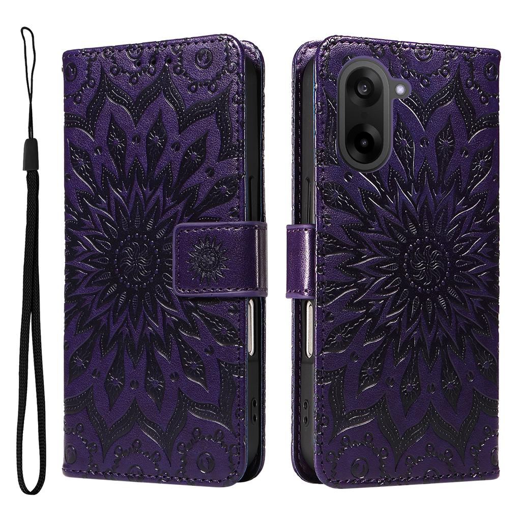 For OnePlus Nord CE5 5G/OnePlus Ace 5 Racing 5G Leather Wallet Case Sunflower Imprinted Phone Cover