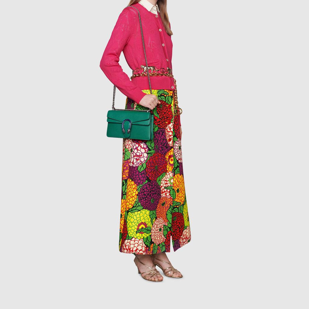 Gucci Dionysus Tiger Head Buckle Chain Leather Shoulder Bag Women Shoulder Bag Green 499623-0JNAN-3175