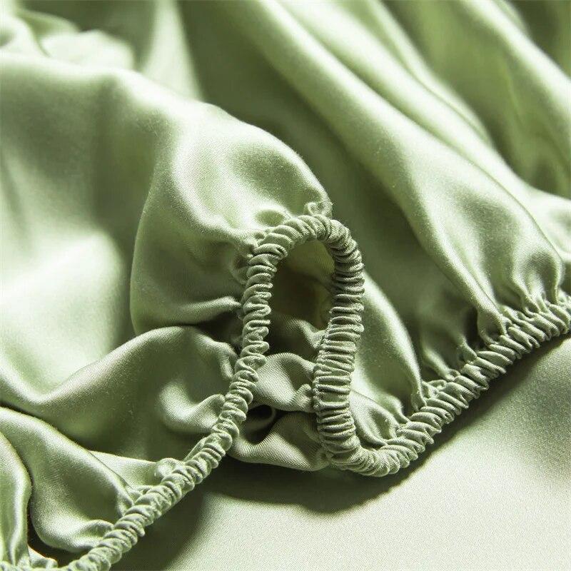 Комплект постельного белья из 100% египетского хлопка с натянутой простыней, плоская простыня, наволочка, роскошные нити 1000, 4/6 шт., комплекты постельного белья Sliky