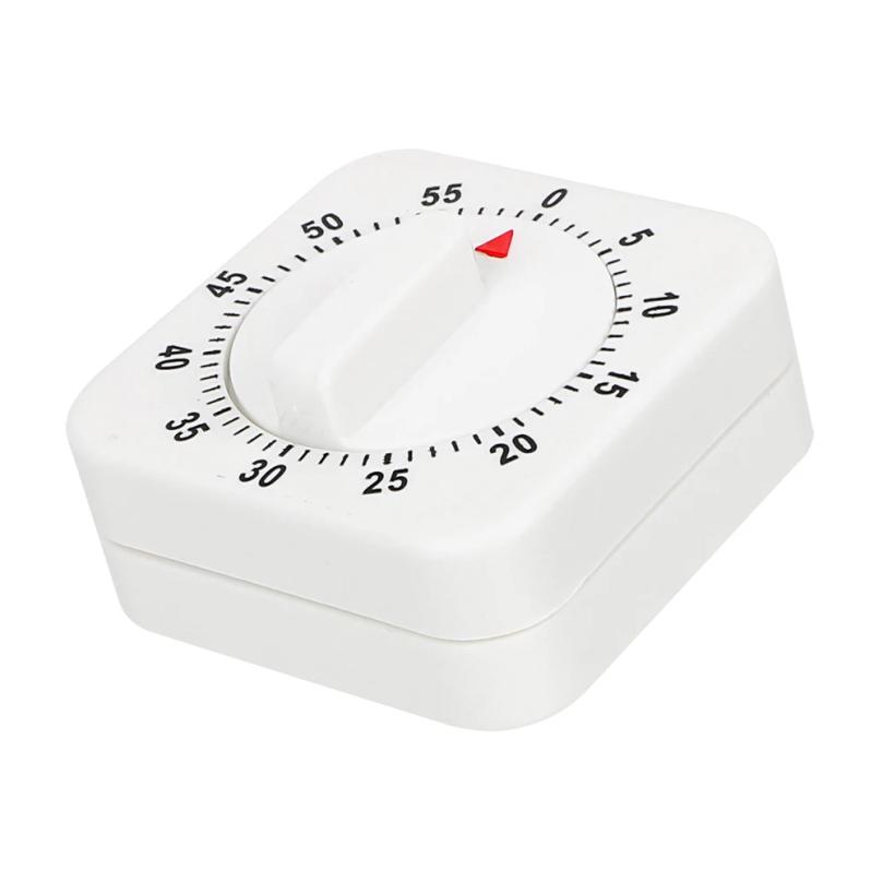 60 Minutes Kitchen Timer Countdown Alarm Reminder Cooking Tools Mechanical Timer White Square