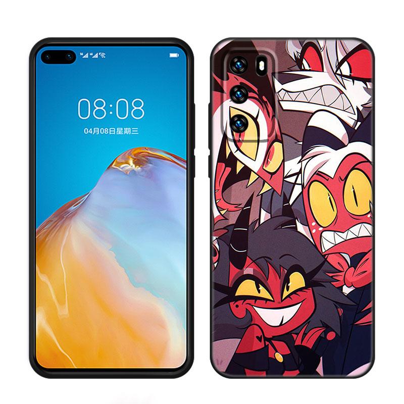 Anime Helluva Boss Black Silicone Phone Case For Huawei P10 P20 P30 P40 Lite P50 P60 Art P50E P Smart Z 2018 2020 2021 Pro 2019
