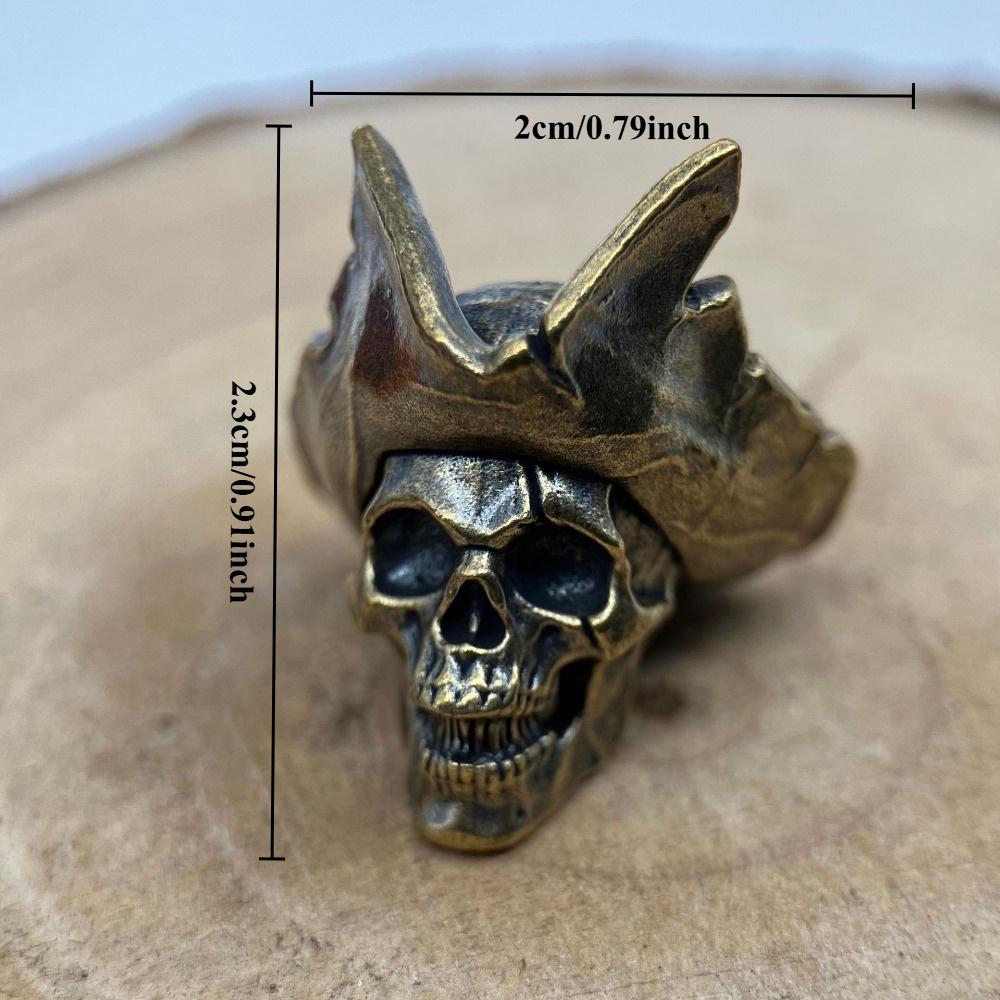 Капитан Скелет Ковбойская Шляпа Латунная Бусина для Ножа EDC Аксессуары для улицы DIY Плетеный Шнурок Подвеска Ювелирные Изделия Панк Браслет Шармы