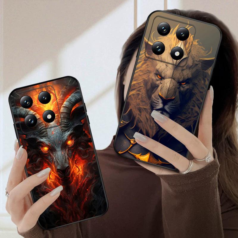 Светящаяся голова льва для Xiaomi 11T 11 Ultra 12 12T Pro 14 15 13 Lite Mi Poco M4 5 M7 5G X4 X5 M6 C75 Pro X6 4G мягкий чехол для телефона