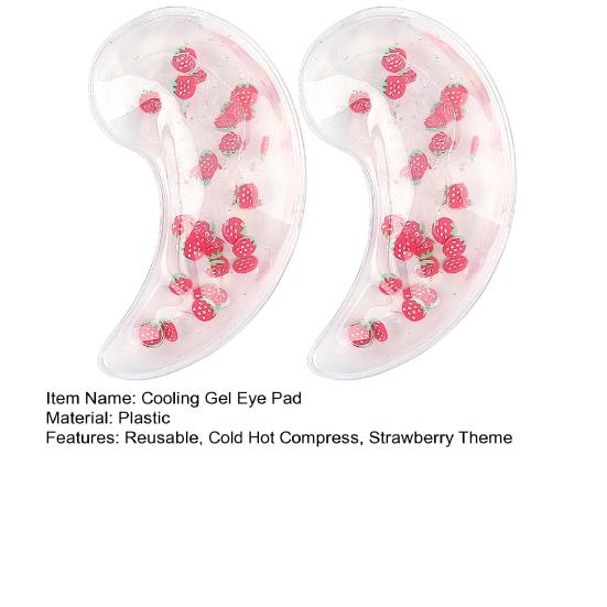 2 шт. Гелевый пакет со льдом для глаз с клубникой, снимающий отечность, темные круги, покраснение, усталость глаз, холодный/горячий компресс, многоразовая охлаждающая маска для области под глазами