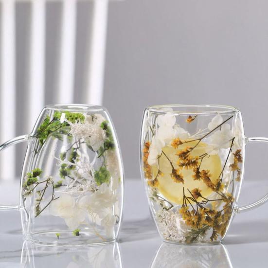 350 мл Кружка для кофе из стекла с двойными стенками, Изолированная стеклянная чашка с ручкой, Прозрачная, для эспрессо, латте, капучино, молока, сока, чая, воды